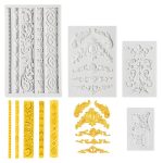 Lot de 4 moules à fondant en silicone 3D baroque, moules vintage en silicone, moules en silicone en ...