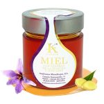 Miel de fleur d'oranger pur au gingembre et safran bio de La Manche, Miel d'abeille naturel d'Espagn...