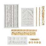 Disnace 3 Pièces Moule Silicone Baroque, Moule en Silicone 3D, DIY Moules à Gâteaux Moule Pate a Suc...