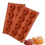 Moule à Kouglof en Silicone,2 Mini Moule à Kouglof,Mini Beignets Moule avec Revêtement Antiadhésif,M...