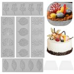 5 Pièce Moule en Dentelle En Silicone, Moule Silicone en Forme de Feuille avec 2 Racleurs, Moule en ...