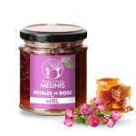 Miel Bio d’Acacia aux Pétales de Rose – 87 % Miel Cru, Roses de Damas et Jus de Citron – Tartinable ...
