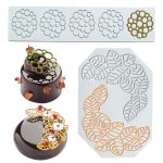 Zfseyuh 2 Pièces Dentelle Silicone Moule,Tapis de Dentelle en Silicone de Feuilles,Moule à Gâteau en...